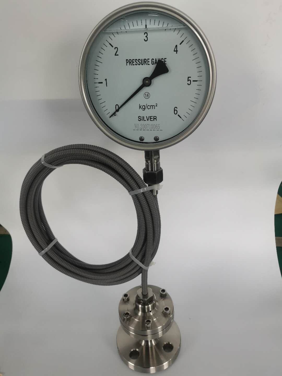 Medidor de pressão de vedação de diafragma cheio de óleo com capilar