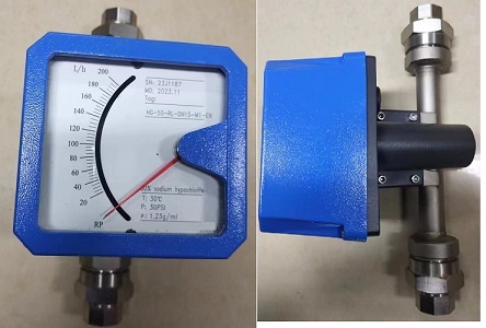 Steam flow measurement by metal tube rotameter