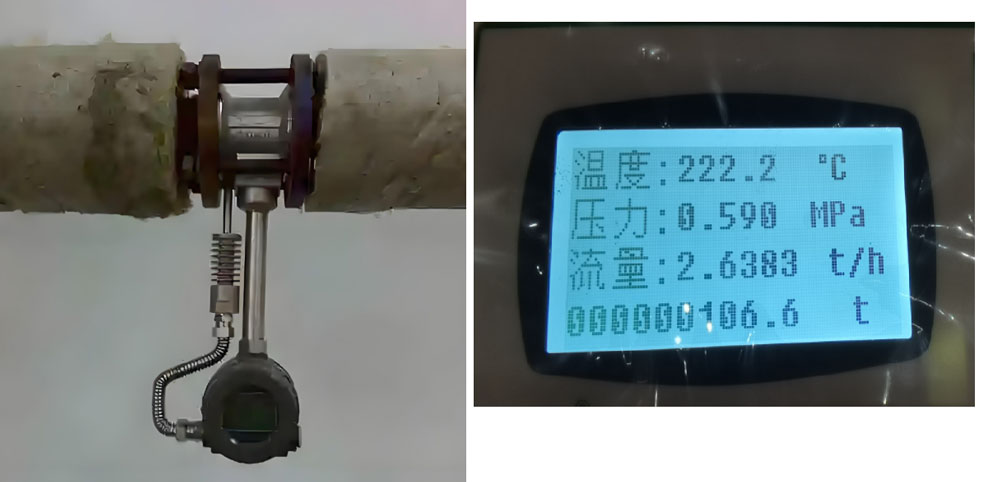 Medidor de vazão de vapor com martelo de vapor steam flow meter with steam hammer